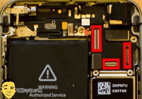 iPhone 5S blue screen connections motherboard