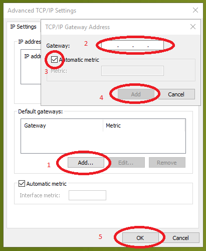 advanced TCP IP settings