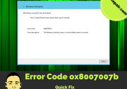 fix error code 0x8007007b