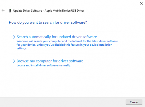 apple mobile device usb driver windows 10