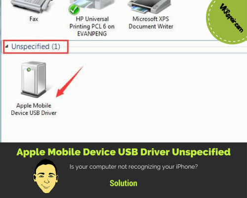 iphone unspecified device windows 10