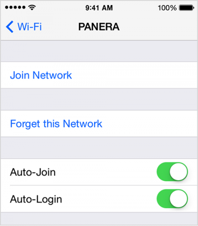 iOS setting WiFi auto captive apple