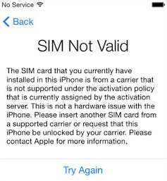 invalid sim card